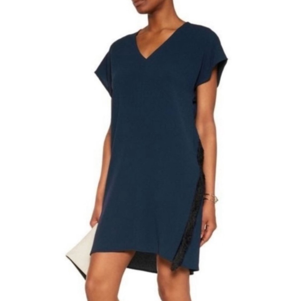 Derek Lamb 10 Crosby Fringe Crepe Dress